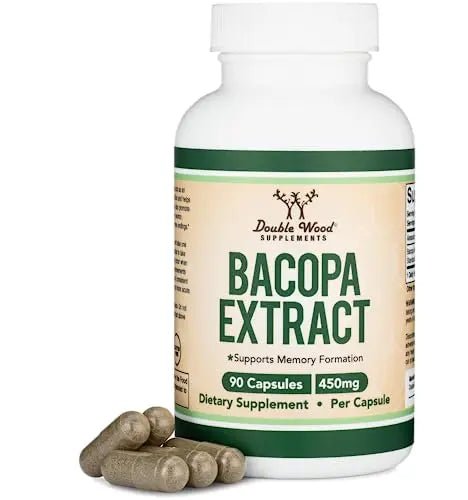 Bacopa Monnieri Capsules 20% Bacosides 450mg, 90 Count (Manufactured in USA - TrustMedUSA