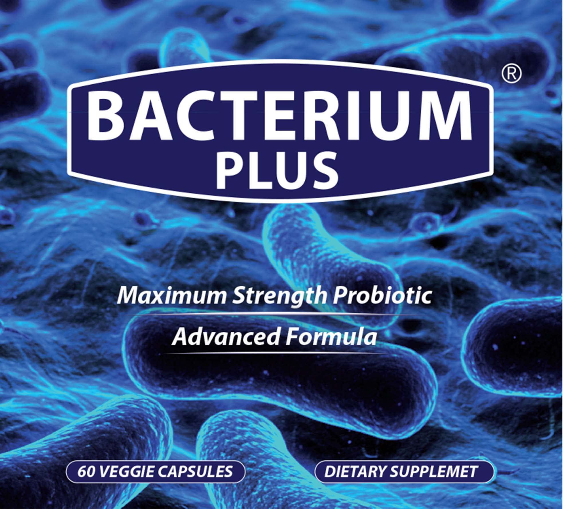 Bacterium Plus - Maximum Strength Probiotics - Probiotic Blend to Improve Instestinal Health, 100% Natural Digestive Supplement - 60 Capsules - TrustMedUSA