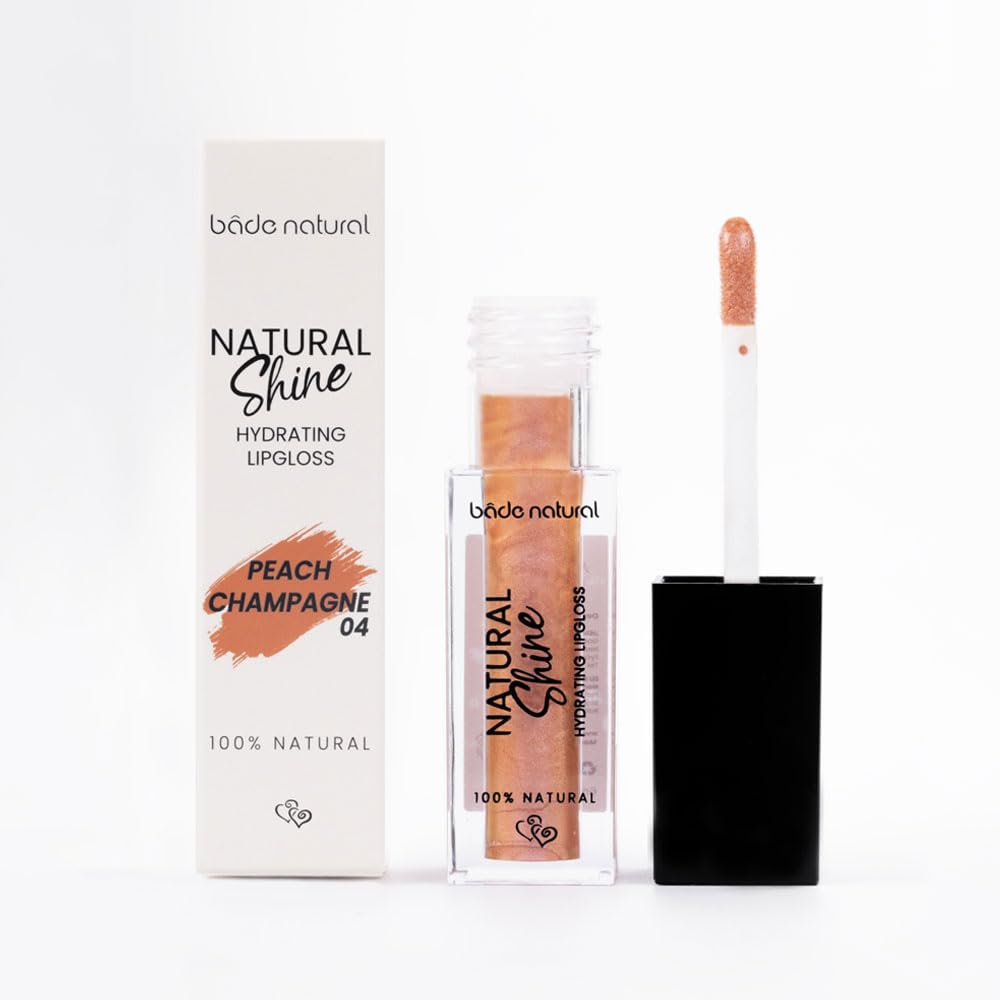 Bade Natural Moisturizing Lip Gloss Peach Champagne 04 – Soft Shine Finish, Smooth Non-Sticky Formula - TrustMedUSA