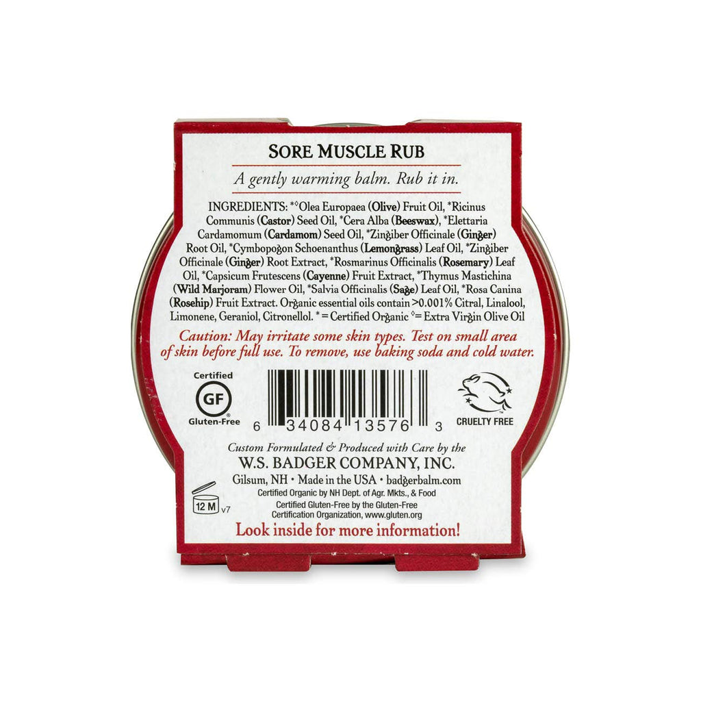 Badger Sore Muscle Rub Tin, Cayenne & Ginger, 2 oz (1 Pack) - TrustMedUSA