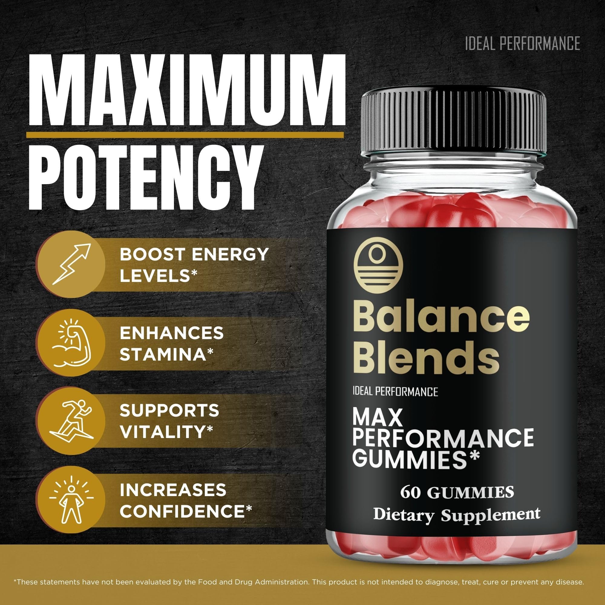 Balance Blends Gummies, Balance Blends Male Performance Gummies, Maximum Strength, All Natural Supplement for Energy, Stamina & Performance, Advanced Formula BalanceBlends Support Reviews (3 Pack) - TrustMedUSA