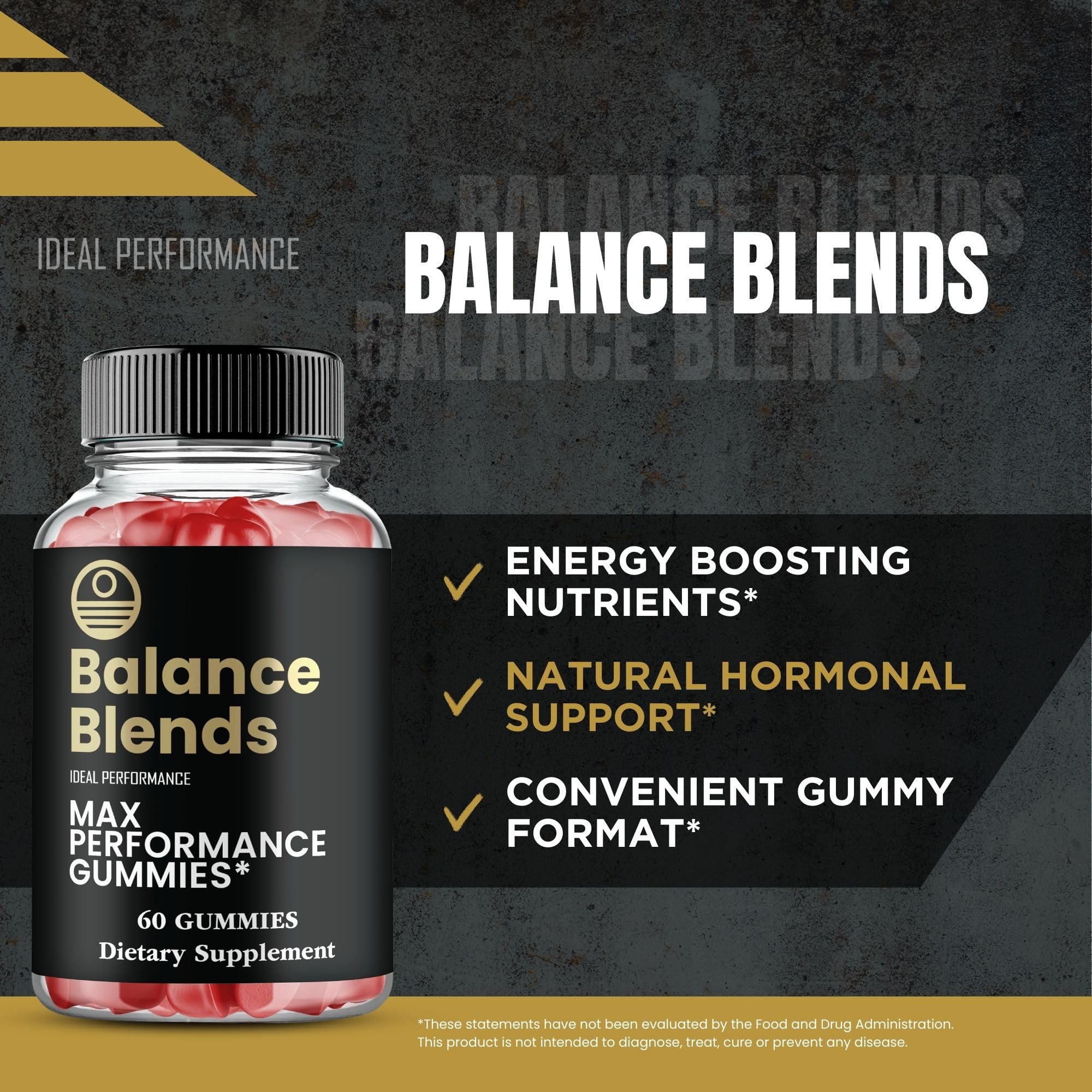 Balance Blends Gummies, Balance Blends Male Performance Gummies, Maximum Strength, All Natural Supplement for Energy, Stamina & Performance, Advanced Formula BalanceBlends Support Reviews (3 Pack) - TrustMedUSA