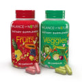 Balance of Nature Fruits & Veggies Supplements - Whole Fruit and Vegetable Ingredients for Women, Men, and Kids - 90 Fruits Capsules, 90 Veggies Capsules - 1 Set - TrustMedUSA