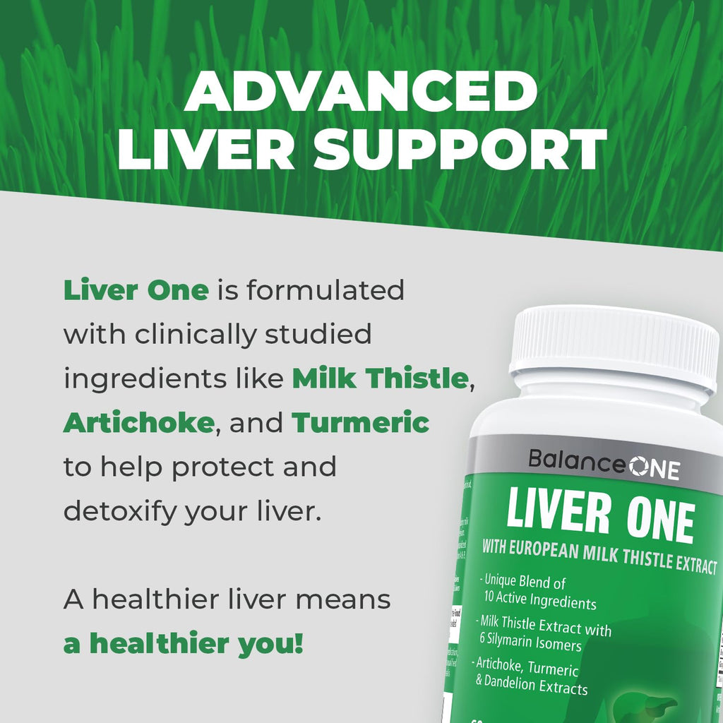 Balance ONE Liver Support Supplement with Milk Thistle, Molybdenum, Dandelion Root & Choline – Liver Health, Detox Pathway & Antioxidant Support – Vegan Capsules, 1 Month Supply – Liver One - Maple Wellness Supplements