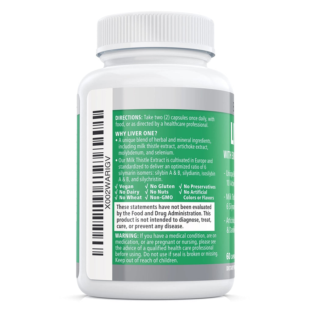 Balance ONE Liver Support Supplement with Milk Thistle, Molybdenum, Dandelion Root & Choline – Liver Health, Detox Pathway & Antioxidant Support – Vegan Capsules, 1 Month Supply – Liver One - Maple Wellness Supplements