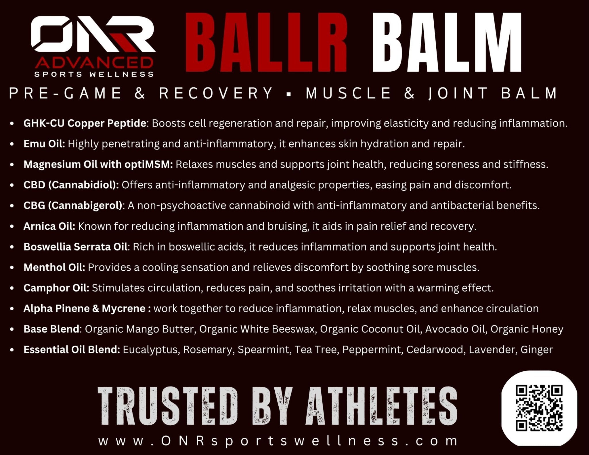 BALLR Balm – Fast-Acting Natural Pain Relief & Muscle Recovery | Trusted by Athletes, Clean Ingredients, 2 oz - TrustMedUSA