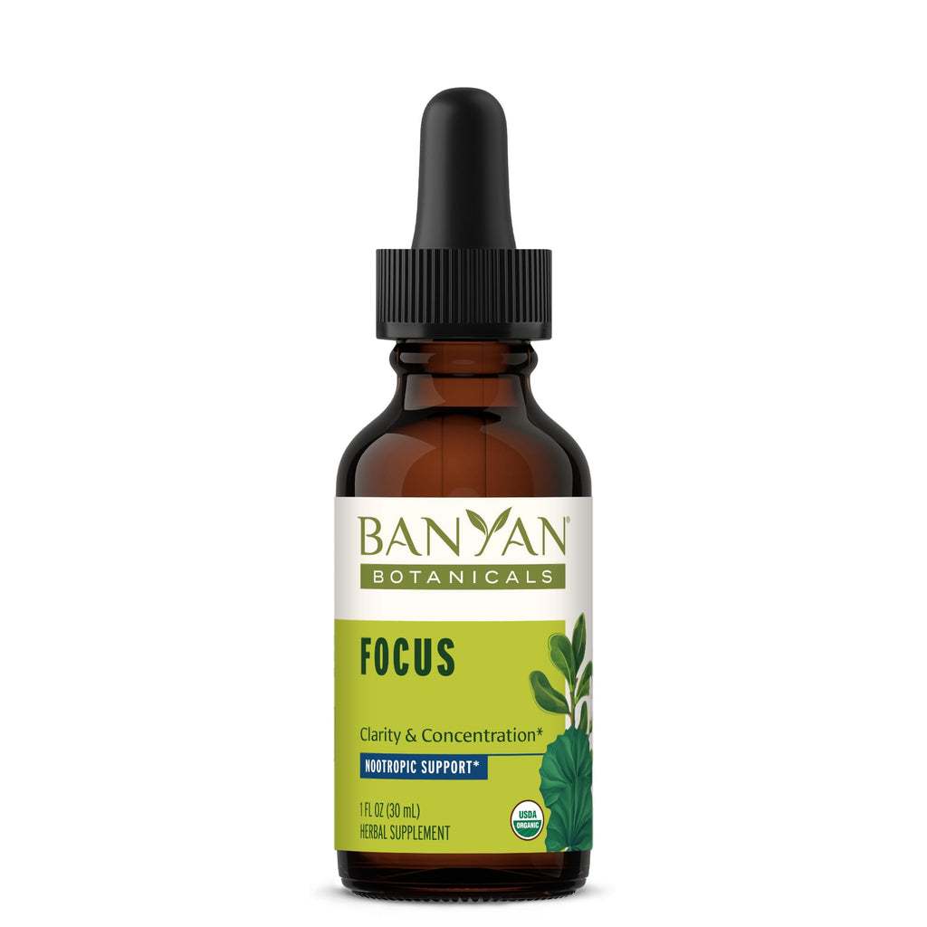Banyan Botanicals Focus Liquid Extract – Organic Focus Supplement – Liquid Extract in Non-Alcoholic Glycerin – Nootropic Herbs for Fast-Acting Support* – 1 oz. – Non-GMO Sustainably Sourced Vegan - TrustMedUSA