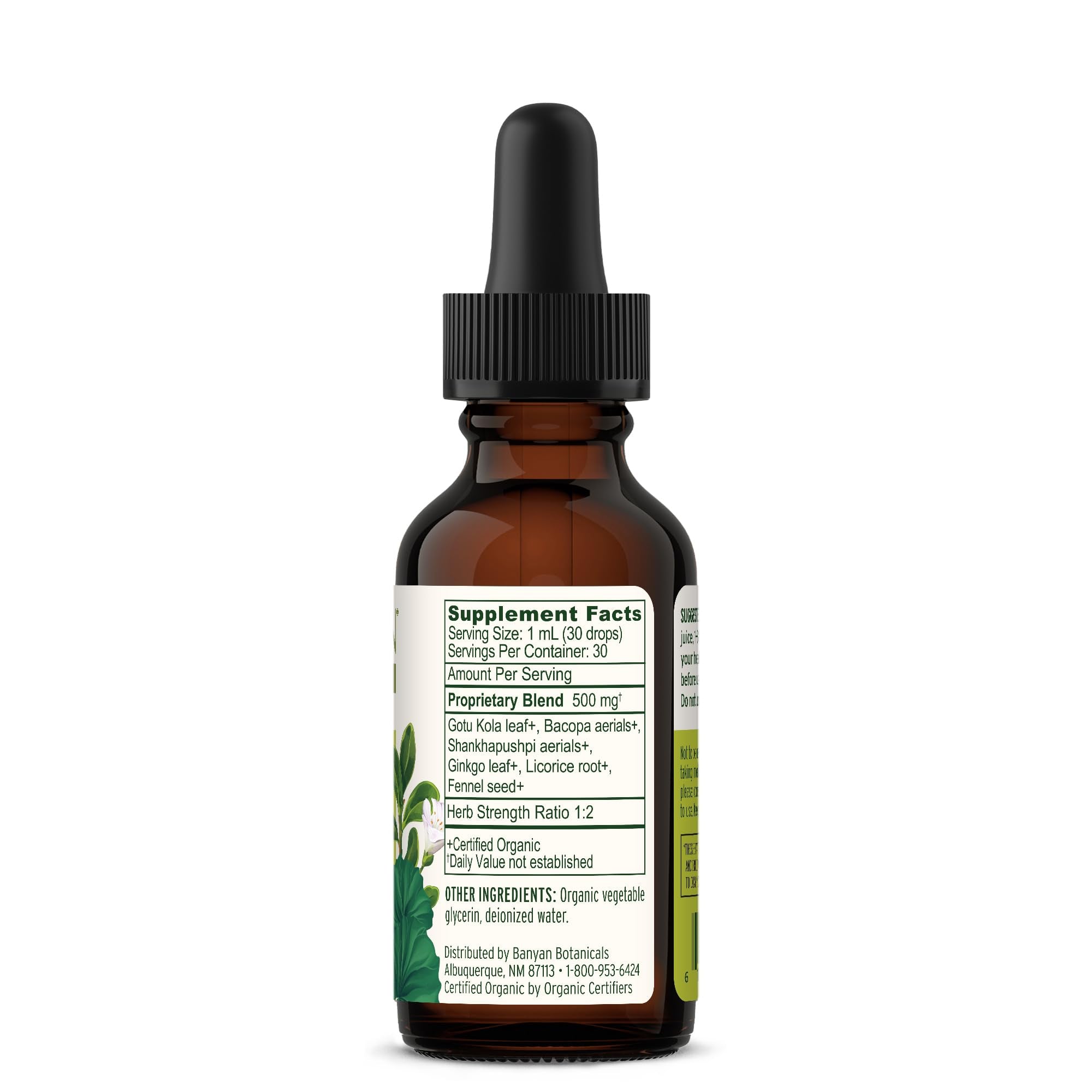 Banyan Botanicals Focus Liquid Extract – Organic Focus Supplement – Liquid Extract in Non-Alcoholic Glycerin – Nootropic Herbs for Fast-Acting Support* – 1 oz. – Non-GMO Sustainably Sourced Vegan - TrustMedUSA