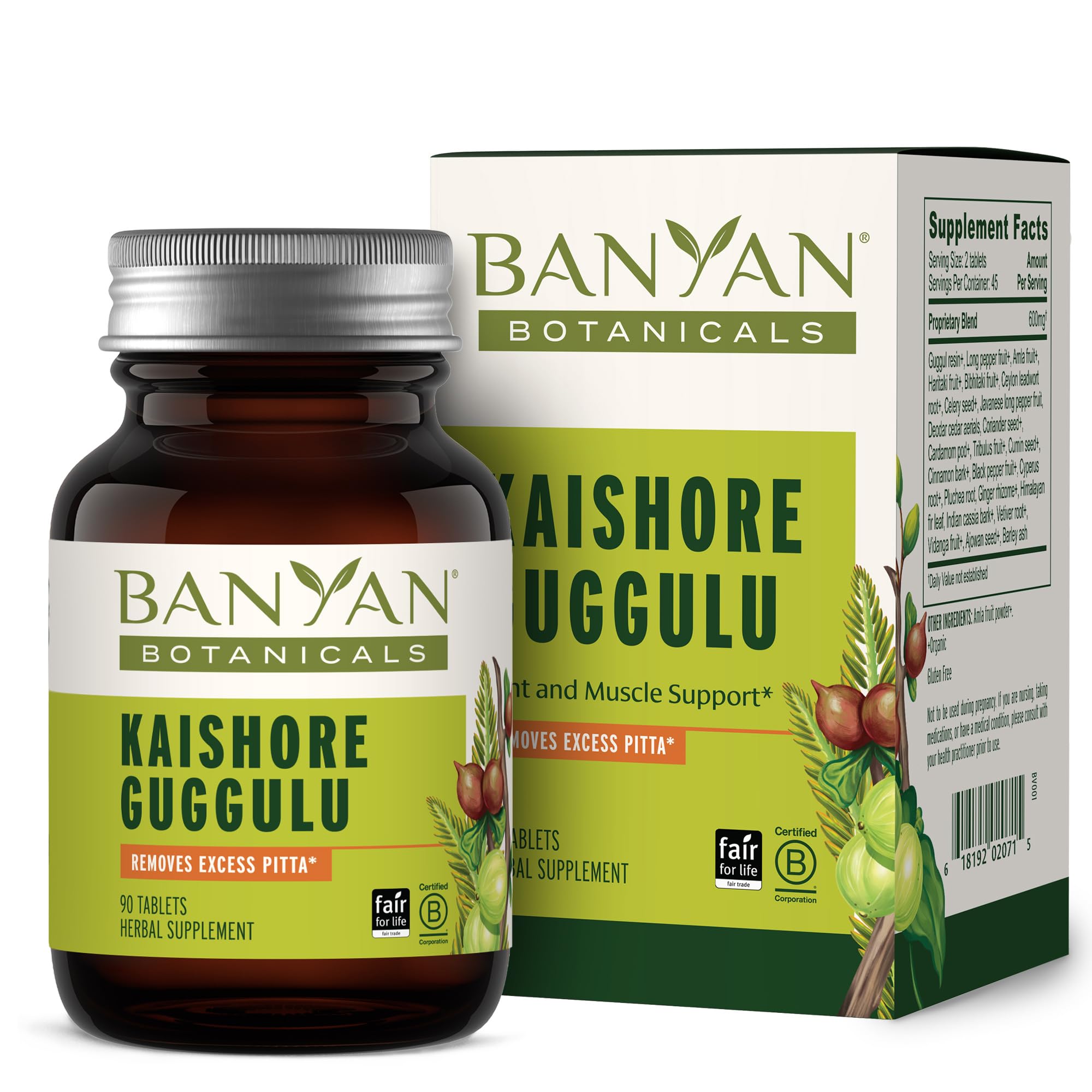 Banyan Botanicals Kaishore Guggulu – Organic Joint Support Supplement – Traditional Blend that Supports Healthy Joints, Muscles, and Connective Tissue* – 90 tablets – Non-GMO Sustainably Sourced Vegan - TrustMedUSA