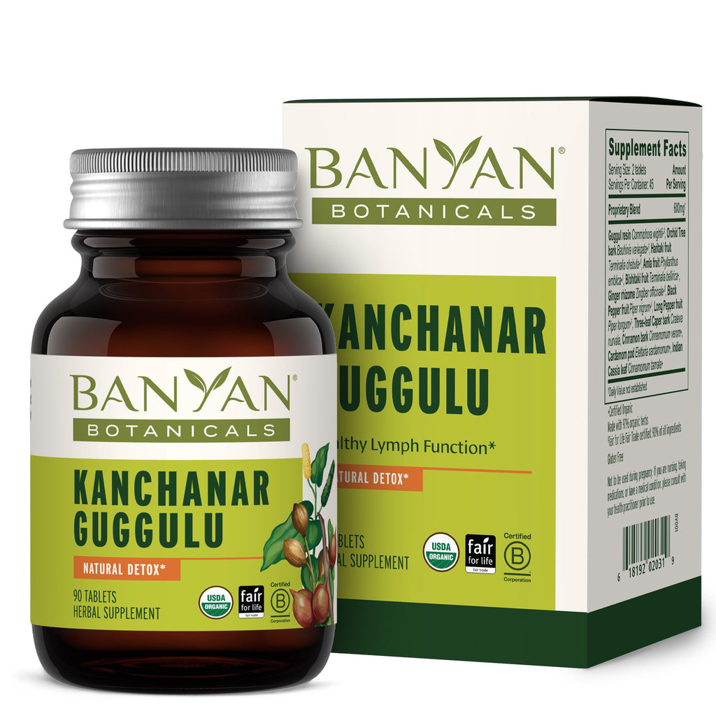 Banyan Botanicals Kanchanar Guggulu Tablets – Organic Lymph Supplement with Guggulu Resin – Promotes the Healthy Elimination of Natural Toxins* – 90 Tablets – Non-GMO Sustainably Sourced Vegan - TrustMedUSA