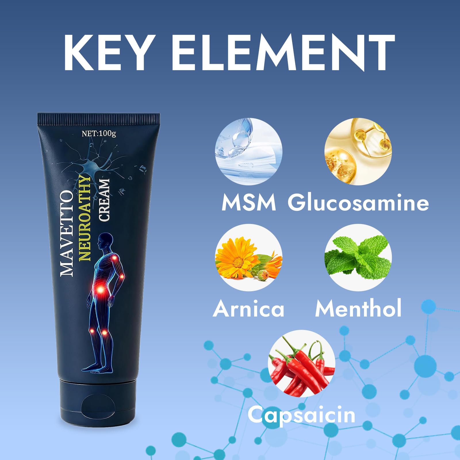 Bare Basics MAVETTO Neuropathy Relief Cream, Neurosoothe Formula Nerve Cream, Contains Capsaicin, Arnica, Menthol, MSM and Glucosamine, Improve Joint Discomfort, Increase Mobility (2pcs) - TrustMedUSA