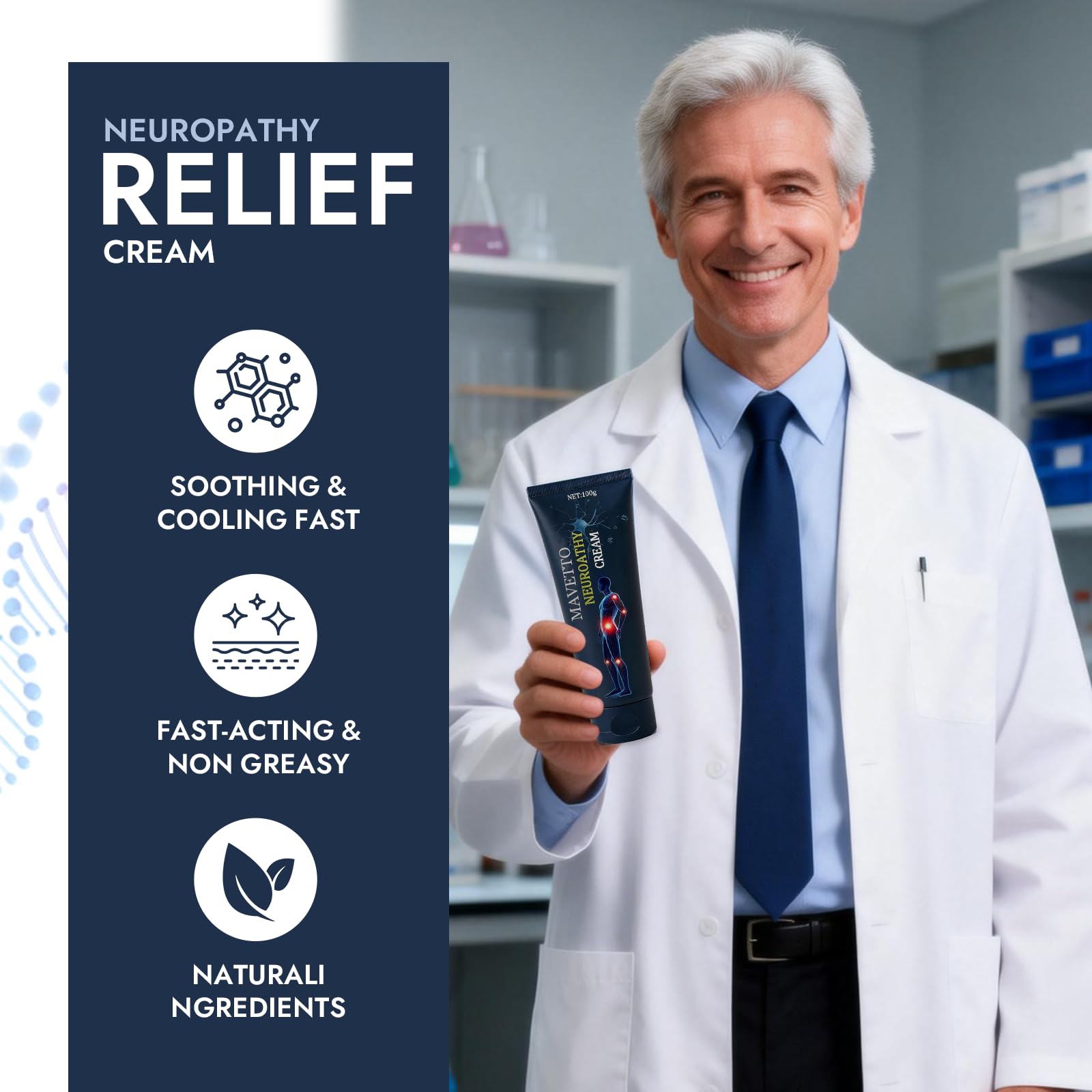 Bare Basics MAVETTO Neuropathy Relief Cream, Neurosoothe Formula Nerve Cream, Contains Capsaicin, Arnica, Menthol, MSM and Glucosamine, Improve Joint Discomfort, Increase Mobility (2pcs) - TrustMedUSA