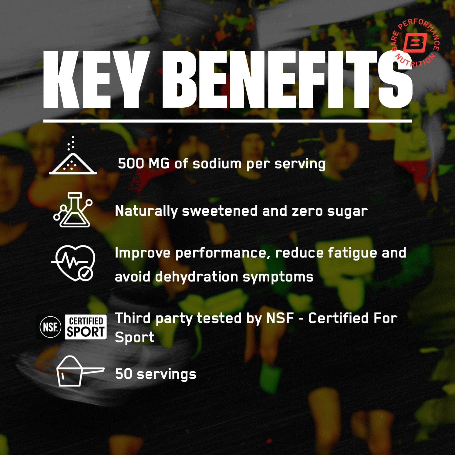 BARE PERFORMANCE NUTRITION BPN Electrolytes Hydration Drink Mix | Sugar Free Electrolyte Powder | 500mg Sodium per Serving | Naturally Sweetened | Strawberry, 50 Servings - TrustMedUSA