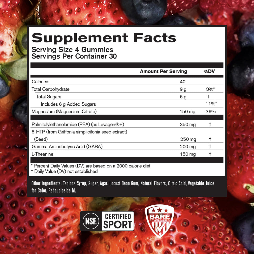 BARE PERFORMANCE NUTRITION, BPN Peak Sleep Gummy, Sleep Aid & Recovery Support Supplement, 30 Servings, Berry - TrustMedUSA