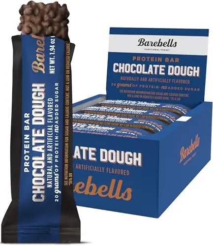 Barebells Protein Bars Chocolate Dough with 1g of Total Sugars - 12 Count, 1.9oz Bars - TrustMedUSA