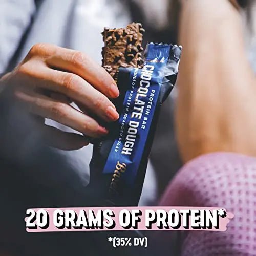 Barebells Protein Bars Chocolate Dough with 1g of Total Sugars - 12 Count, 1.9oz Bars - TrustMedUSA