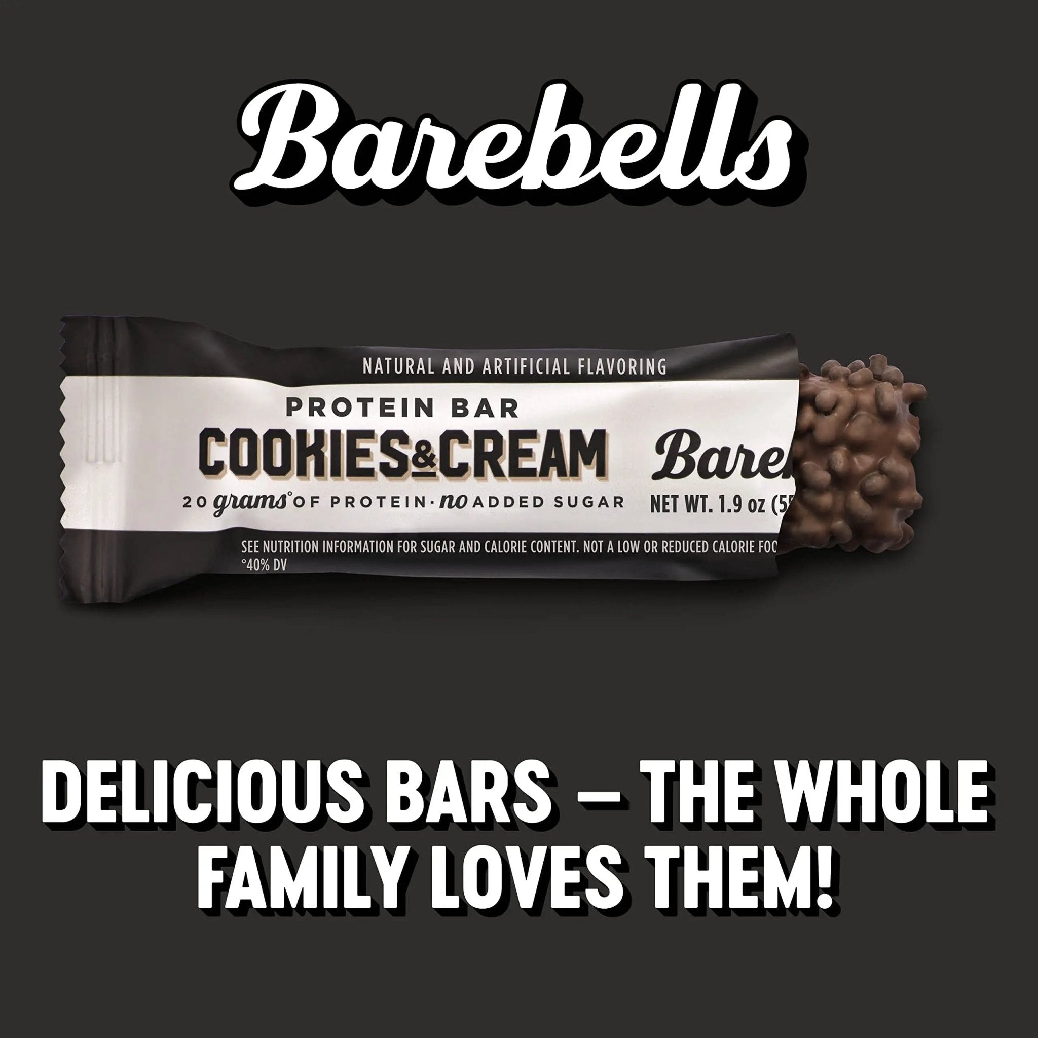 Barebells Protein Bars Cookies & Cream - 12 Count, 1.9oz Bars - Protein Snacks with 20g - TrustMedUSA