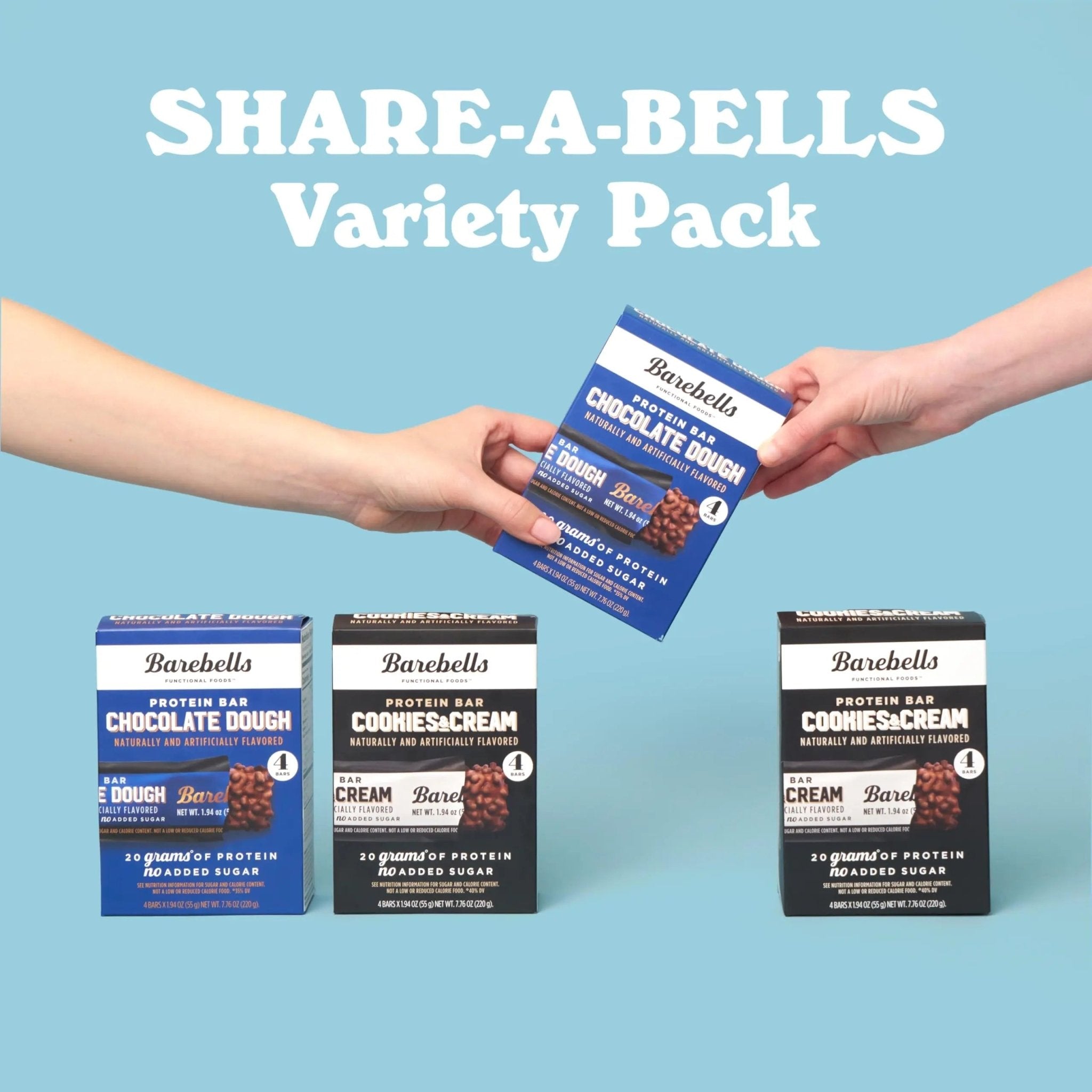 BAREBELLS Protein Bars Variety Value Pack - 16 Count, 1.9oz Bars - Protein Snacks - TrustMedUSA