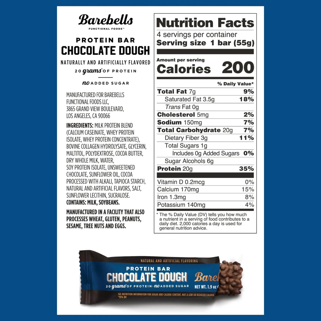 BAREBELLS Protein Bars Variety Value Pack - 16 Count, 1.9oz Bars - Protein Snacks - TrustMedUSA