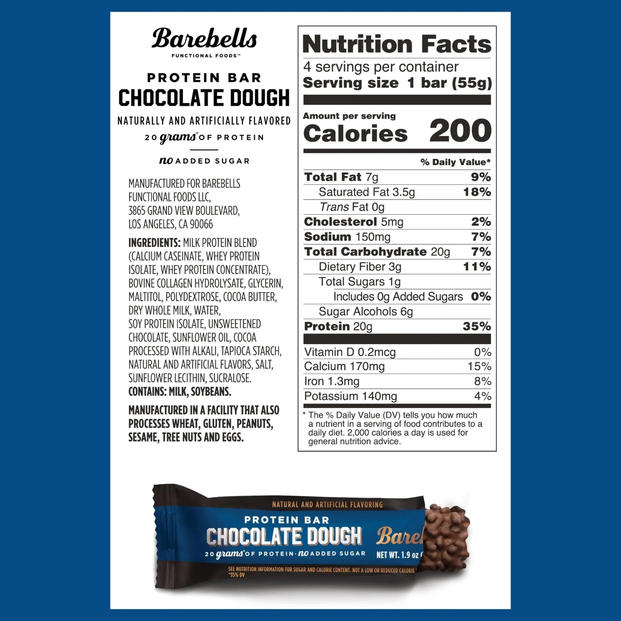 BAREBELLS Protein Bars Variety Value Pack - 16 Count, 1.9oz Bars - Protein Snacks - TrustMedUSA