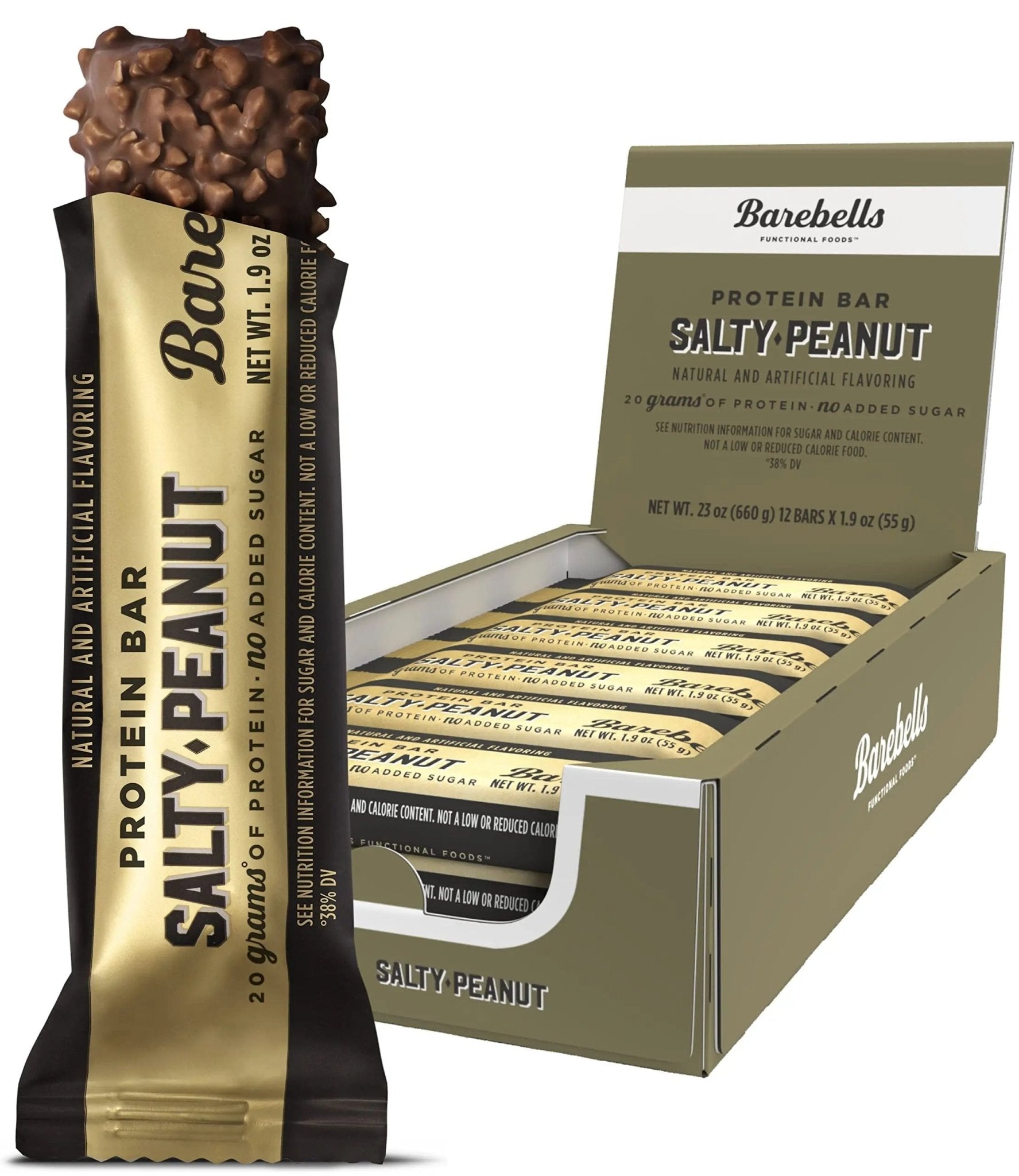 Barebells Salty Peanut Protein Bars, 12 Count - 20g Protein, 1g Sugar Snack Bars - TrustMedUSA