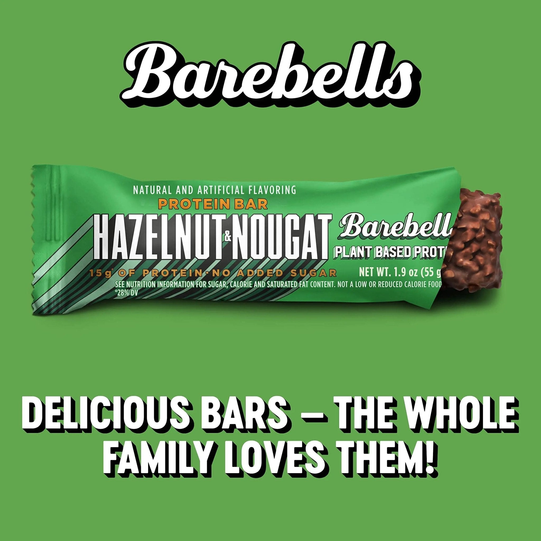 Barebells Vegan Protein Bars Hazelnut & Nougat - 12 Count, 1.9oz Bars - Features Plant - TrustMedUSA