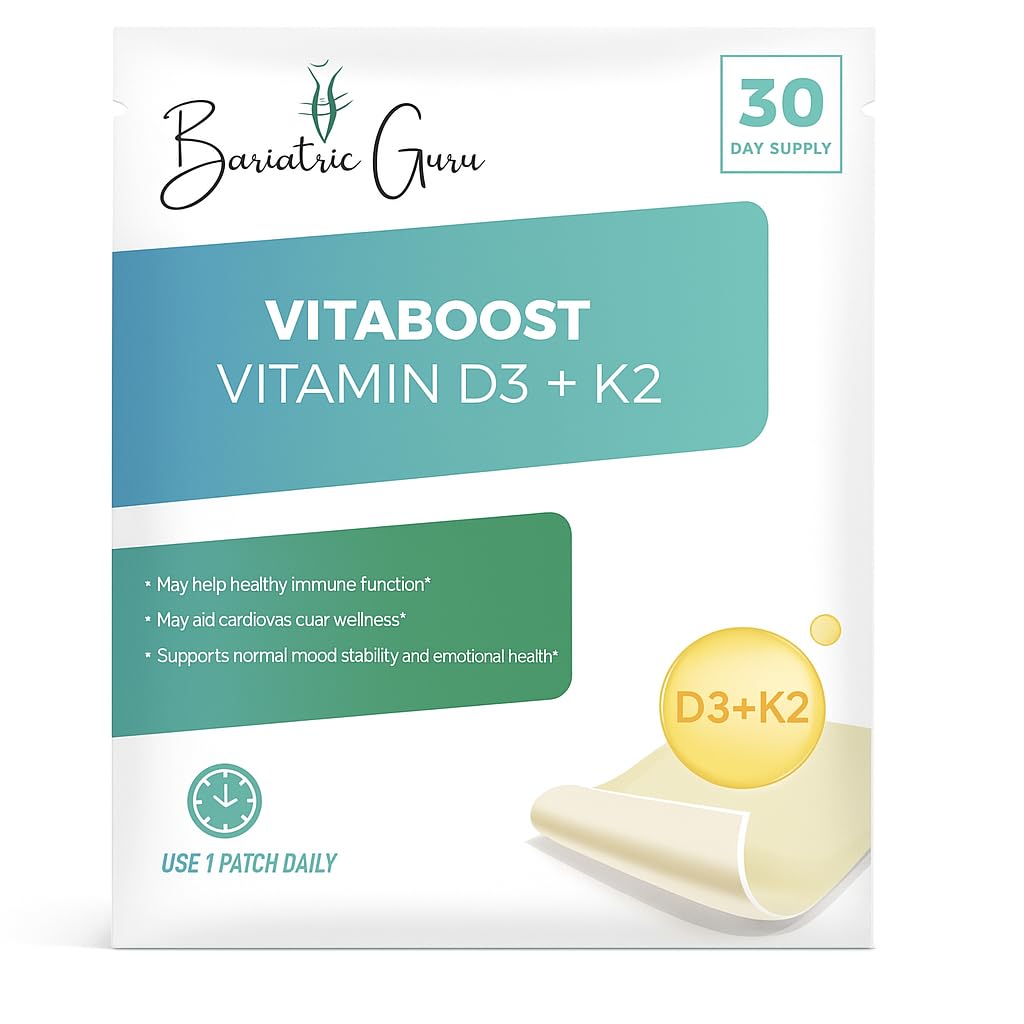 Bariatric Guru VitaBoost Supplement Patch — Vitamin D3, K2, Magnesium & Calcium Citrate Transdermal Topical Patch for Bone, Muscle & Immune Support — 30 Patches - TrustMedUSA