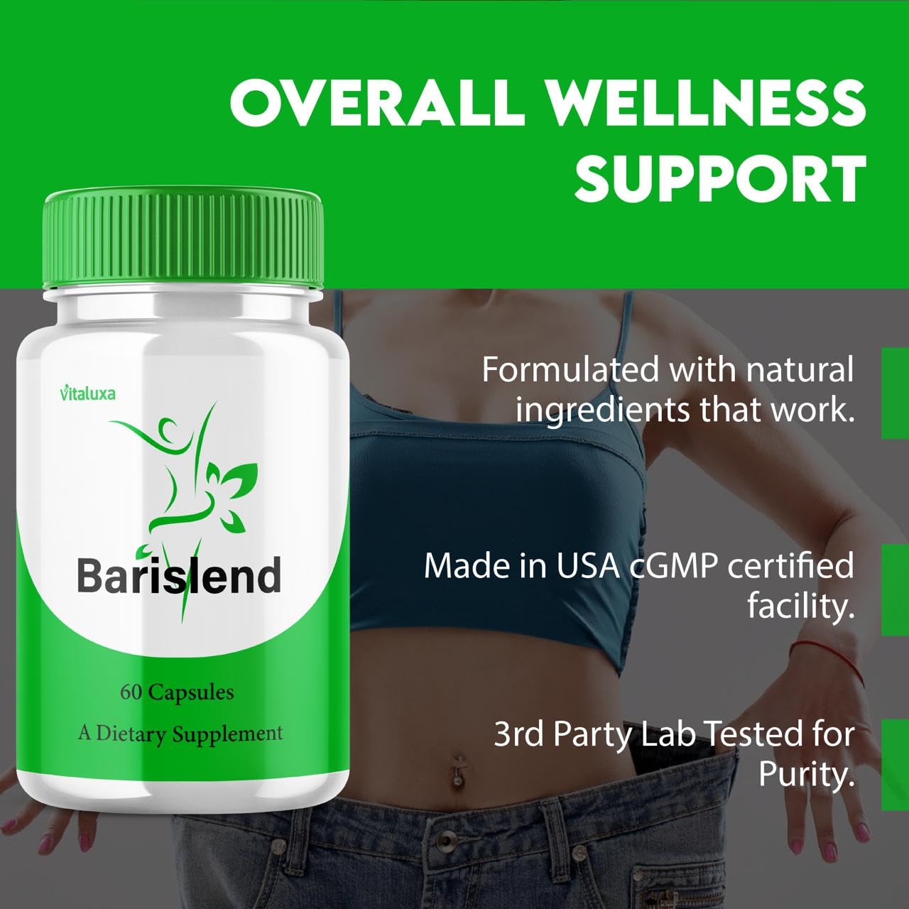 Barislend Capsules, Barisland Pills Pink Salt Blend for Women, Barislends Maximum Strength Supplement Official Advanced Formula Natural Energy Fitness Support, Bari Slend Review (60 Capsules) - Maple Wellness Supplements