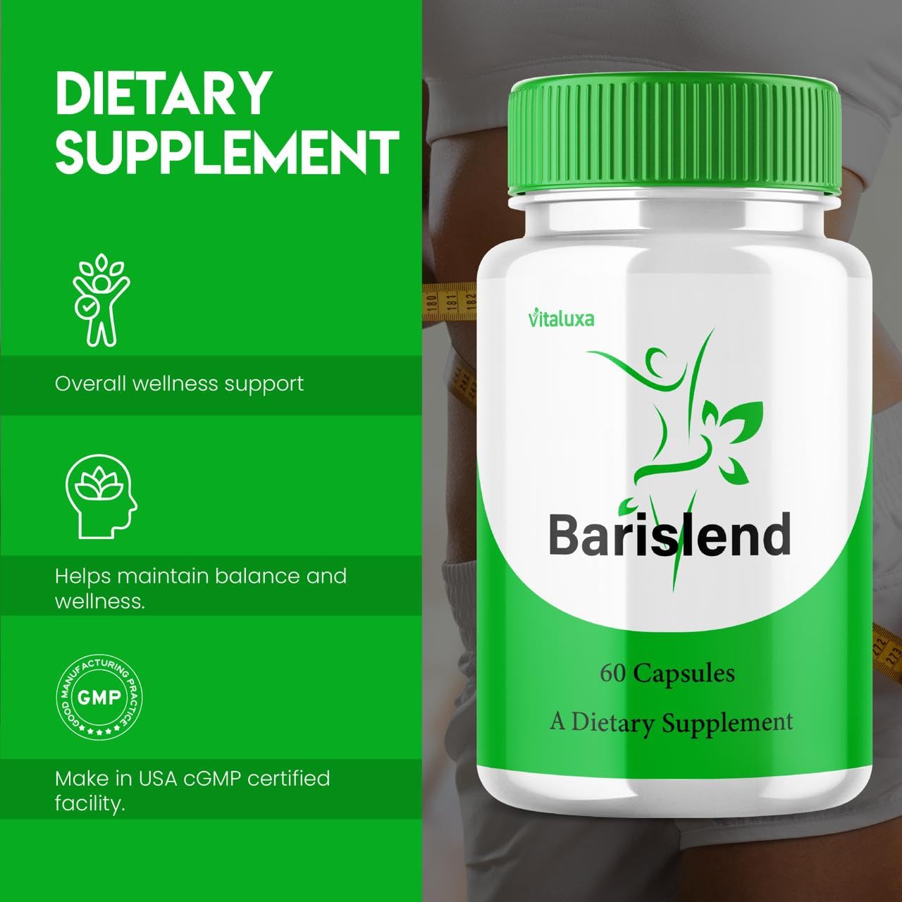Barislend Capsules, Barisland Pills Pink Salt Blend for Women, Barislends Maximum Strength Supplement Official Advanced Formula Natural Energy Fitness Support, Bari Slend Review (60 Capsules) - Maple Wellness Supplements