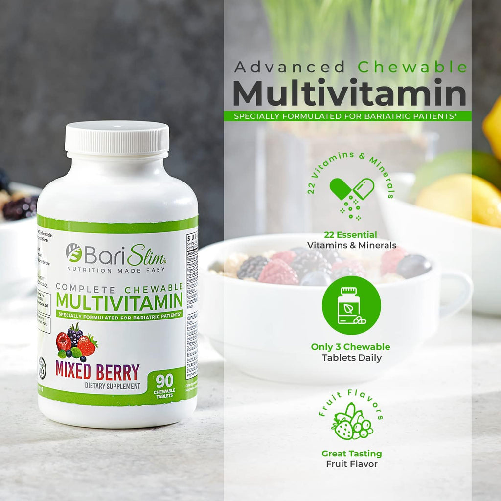 BariSlim Bariatric Calcium Citrate & Complete Chewable Bariatric Multivitamin - Bariatric Vitamin and Supplement for Post Bariatric Surgery Including Gastric Bypass and Gastric Sleeve - Maple Wellness Supplements