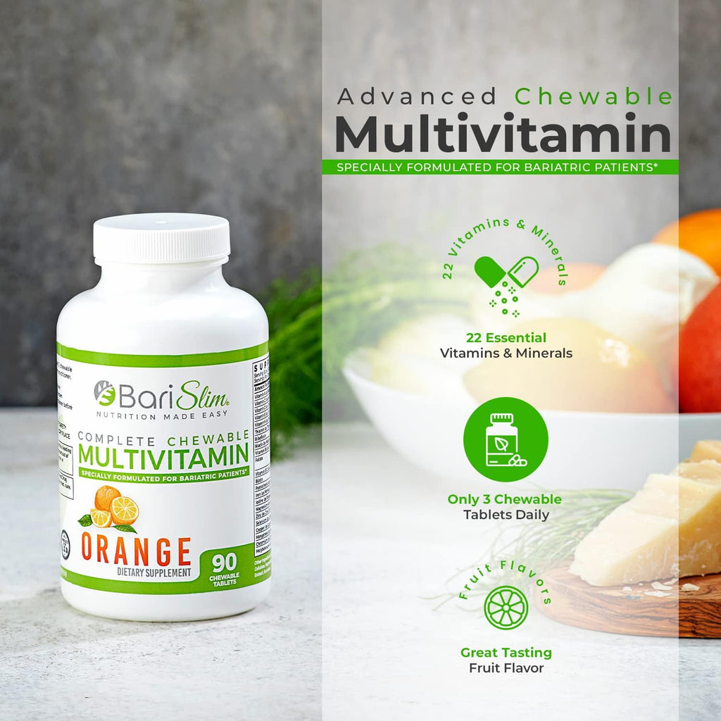 BariSlim Bariatric Calcium Citrate & Complete Chewable Multivitamin - Bariatric Vitamin and Supplement for Post Bariatric Surgery Including Gastric Bypass and Gastric Sleeve - Maple Wellness Supplements