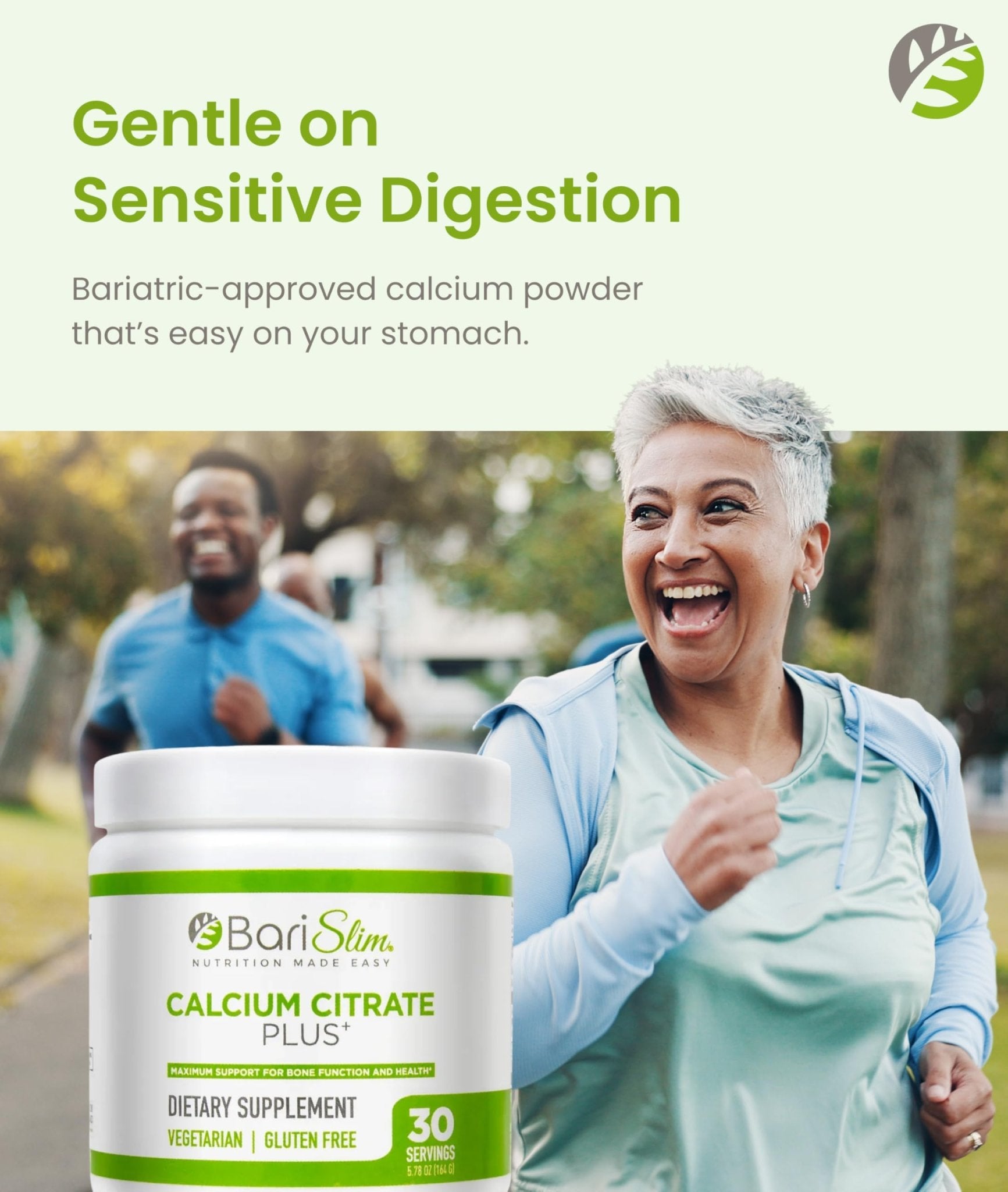 BariSlim Bariatric Calcium Citrate Plus Powder - Formulated for Patients After Weight Loss Surgery - Maximum Support for Bone Function and Health - Easy Digestion and Absorption | 600 mg (30 Servings) - Maple Wellness Supplements