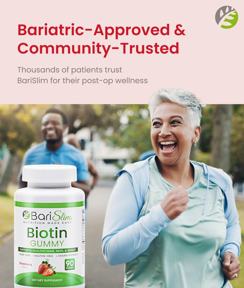 BariSlim Bariatric Vitamin Biotin Gummies - Specially Formulated Gummy Vitamin for Patients After Weight Loss Surgery - Easy to Digest and Great Tasting Fruit Flavors | 90 Fruit Chews - Maple Wellness Supplements