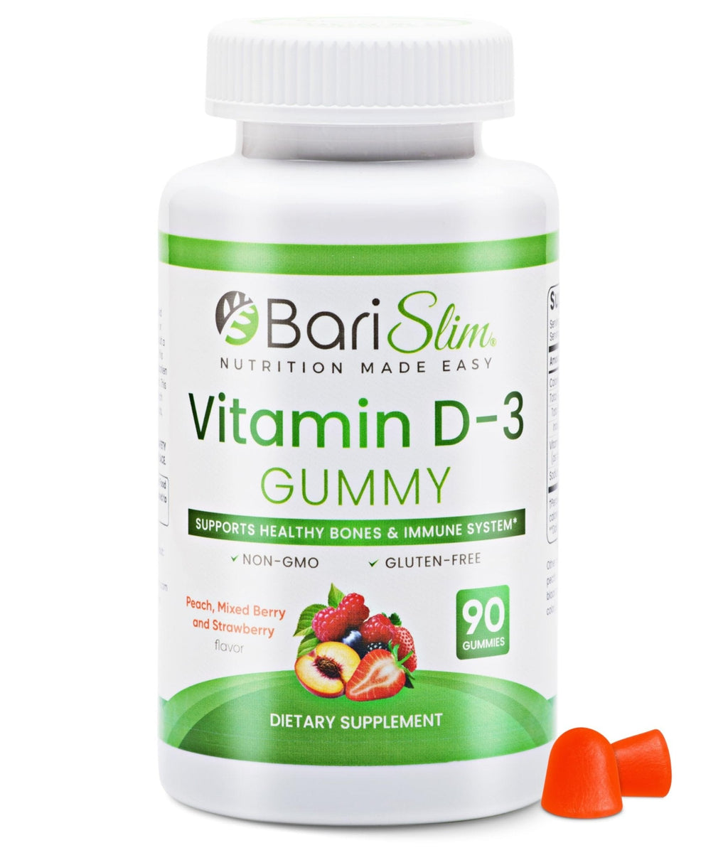 BariSlim Bariatric Vitamin D-3 Gummies - Specially Formulated Gummy Vitamin for Patients After Weight Loss Surgery - Easy to Digest and Great Tasting Fruit Flavors | 90 Fruit Chews - Maple Wellness Supplements