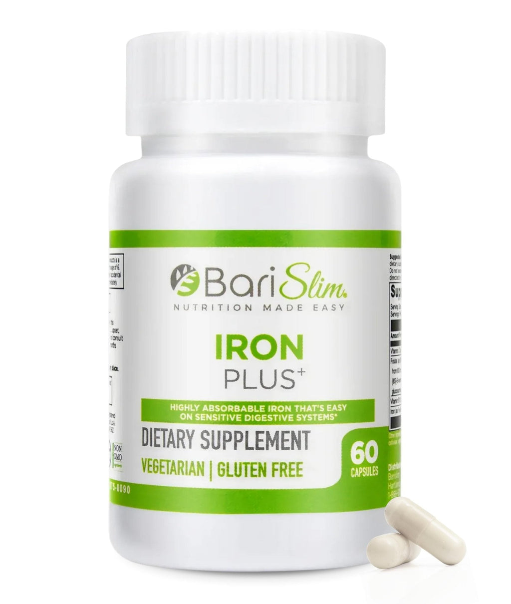 BariSlim Iron Plus Capsules - Formulated for Patients After Weight Loss Surgery Including Gastric Bypass & Gastric Sleeve – Easy Digestion & Comprehensive Health Support | 2 Month Supply (60 Servings) - Maple Wellness Supplements