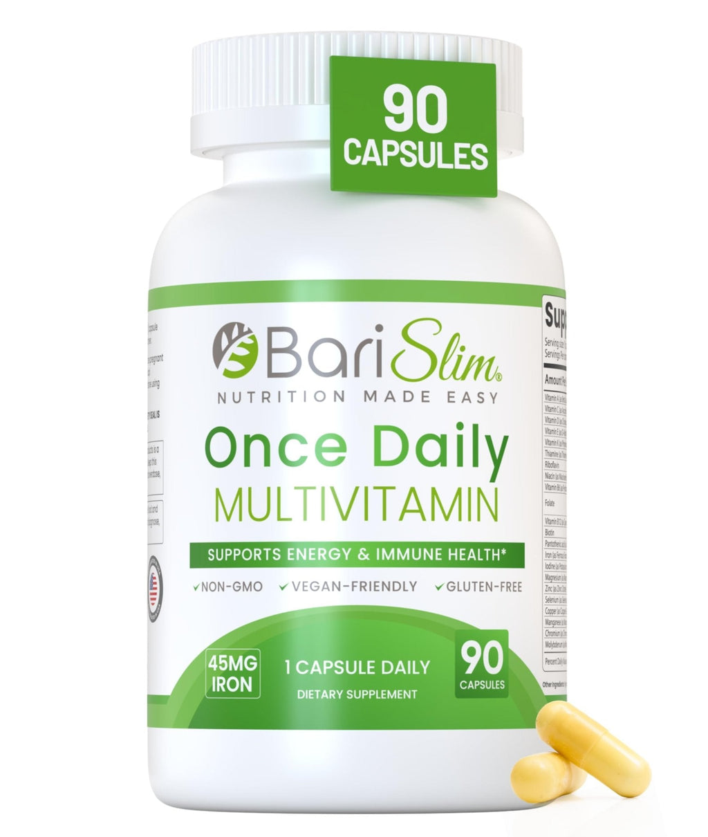 BariSlim Once Daily Bariatric Multivitamin Capsule - 45mg of Iron - Bariatric Vitamin & Supplement for Post Bariatric Surgery Including Gastric Bypass & Gastric Sleeve | 90 Day Supply - Maple Wellness Supplements