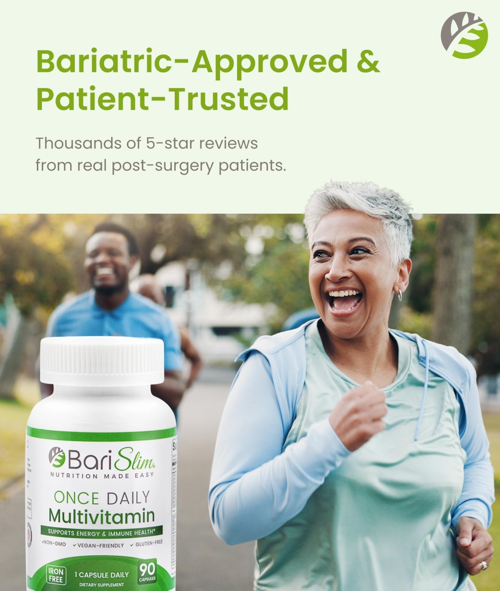 BariSlim Once Daily Bariatric Multivitamin Capsule - Iron-Free Formula - Bariatric Vitamin and Supplement for Post Surgery, Including Gastric Bypass and Gastric Sleeve | 90-Day Supply - Maple Wellness Supplements