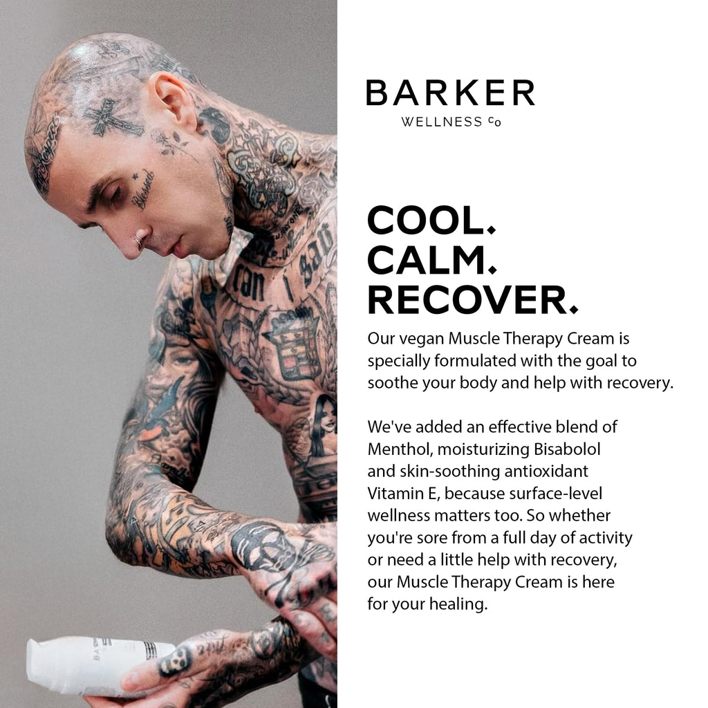 Barker Wellness Soothing Muscle Therapy Cream | Advanced Joint & Muscle Relief for Recovery & Relaxation | Enriched with Antioxidants & Moisturizing Vitamin E | All-Natural Vegan Formula (100ml) - TrustMedUSA