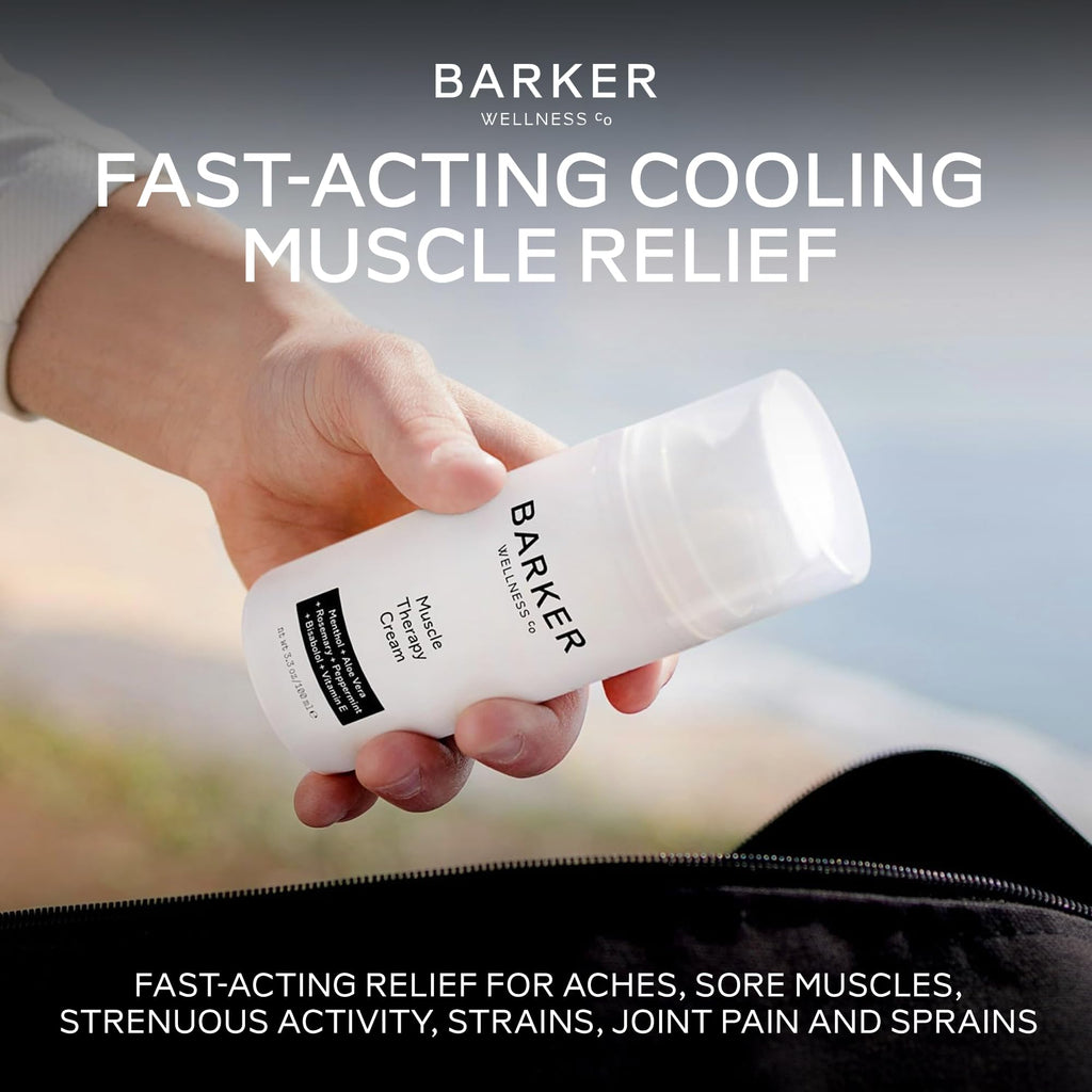 Barker Wellness Soothing Muscle Therapy Cream | Advanced Joint & Muscle Relief for Recovery & Relaxation | Enriched with Antioxidants & Moisturizing Vitamin E | All-Natural Vegan Formula (100ml) - TrustMedUSA