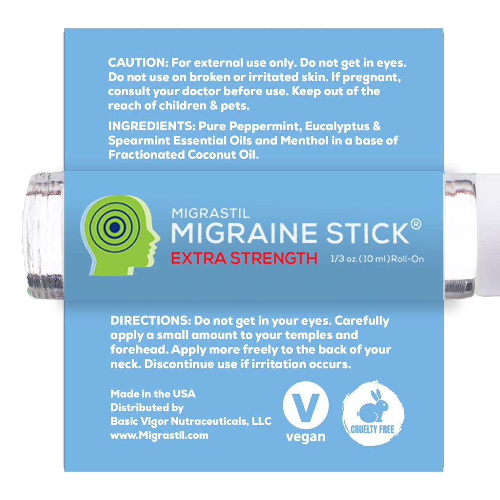 Basic Vigor Migrastil Extra Strength Migraine Stick & MigraFreeze Hat Bundle - TrustMedUSA
