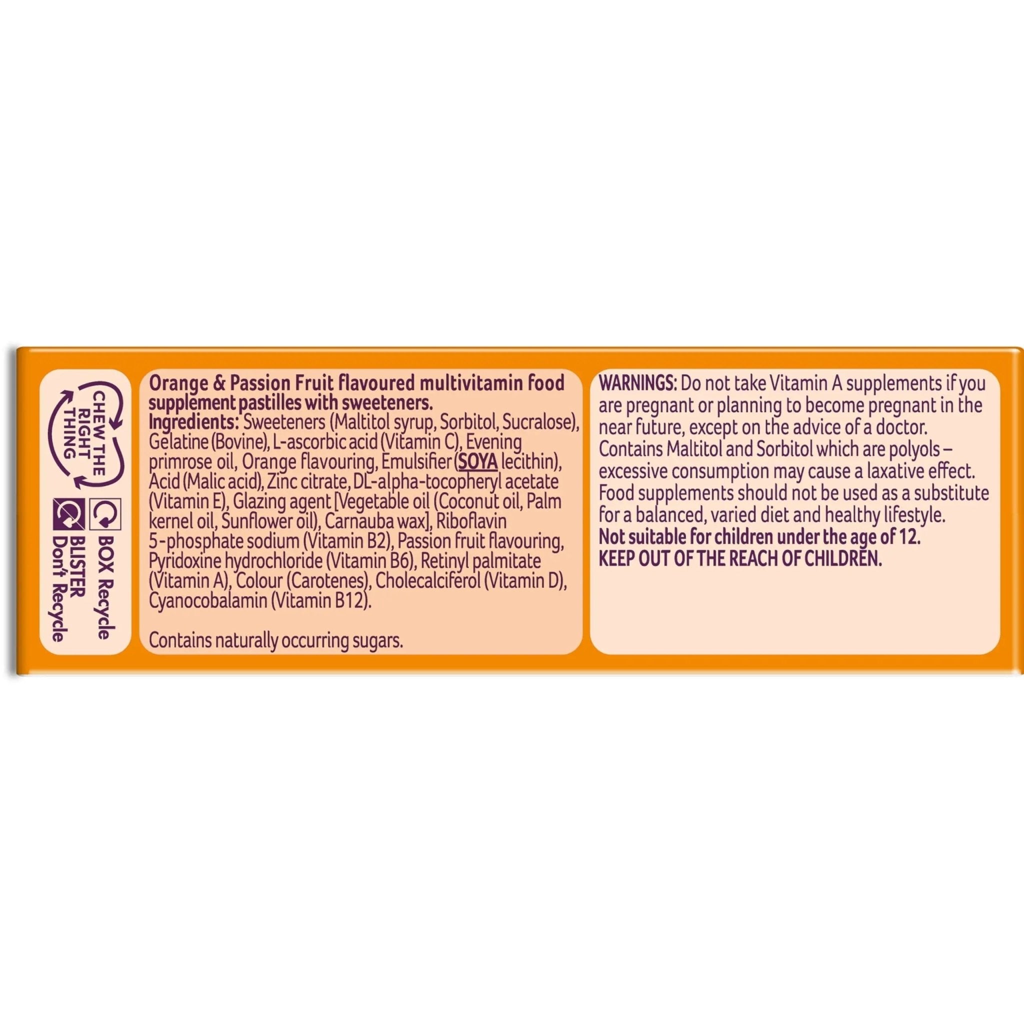 Bassetts Vitamins 12-18 EPO Orange & Passion Fruit 30's, 94.2 g, Orange and passionfruit - TrustMedUSA