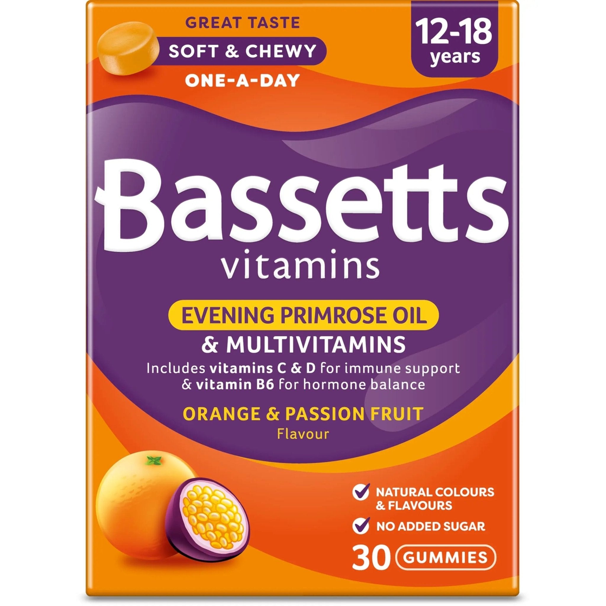 Bassetts Vitamins 12-18 EPO Orange & Passion Fruit 30's, 94.2 g, Orange and passionfruit - TrustMedUSA