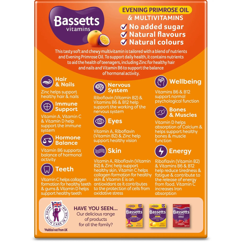 Bassetts Vitamins 12-18 EPO Orange & Passion Fruit 30's, 94.2 g, Orange and passionfruit - TrustMedUSA