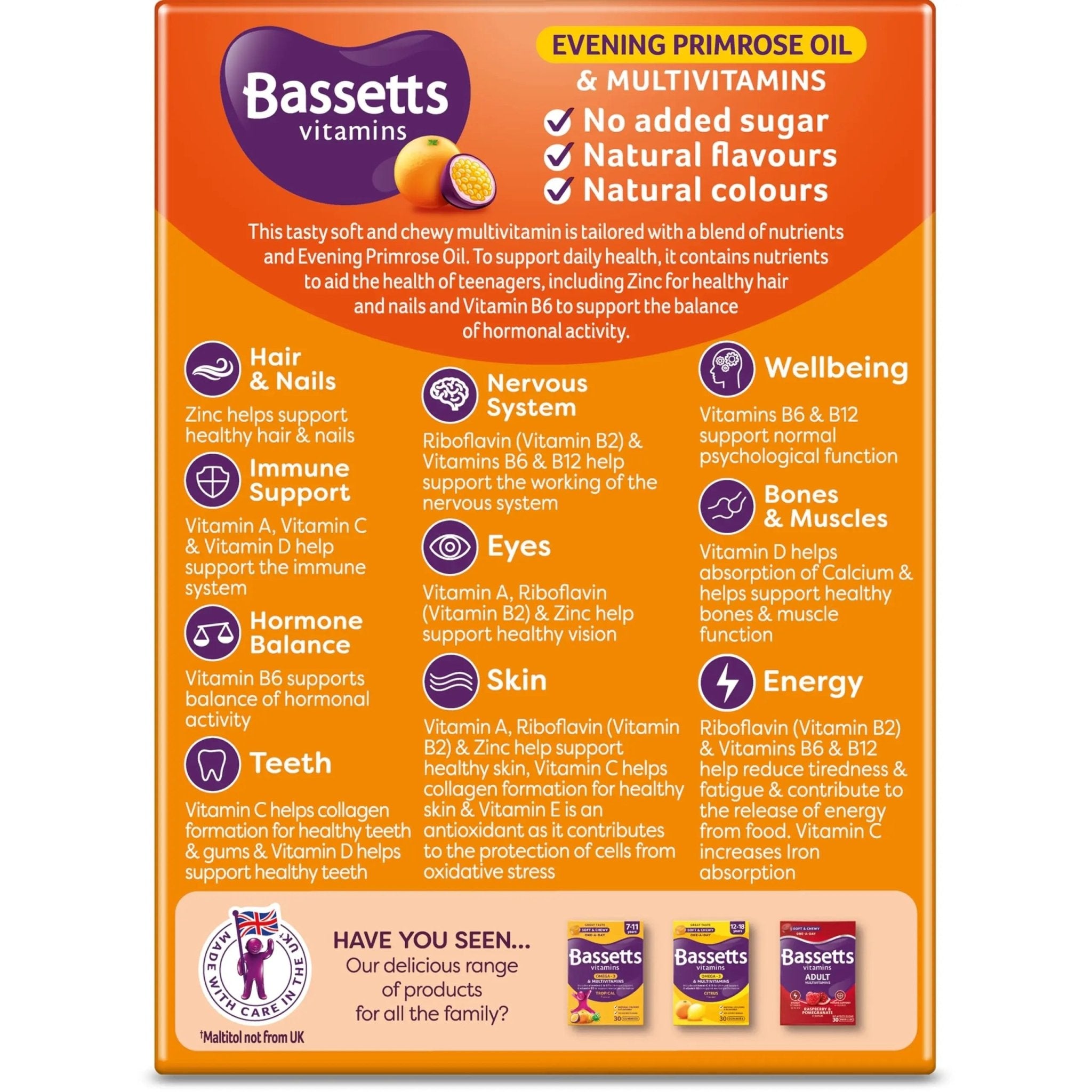Bassetts Vitamins 12-18 EPO Orange & Passion Fruit 30's, 94.2 g, Orange and passionfruit - TrustMedUSA