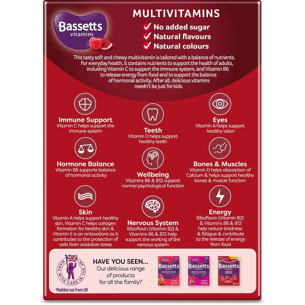 Bassetts Vitamins Adults Multivitamins 30's, 97.2 g - TrustMedUSA