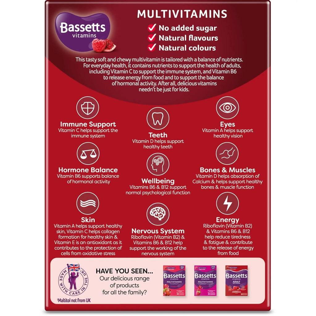 Bassetts Vitamins Adults Multivitamins, 60 Pastilles - TrustMedUSA