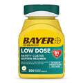 Bayer Aspirin Low Dose 81 mg, Enteric Coated Tablets, Doctor Recommended, Secondary Prevention of Cardiovascular Disease, 300 Safety Coated Tablets (Packaging may vary) - Maple Wellness Supplements