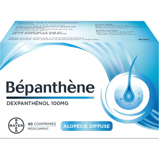Bayer Bepanthene 100mg 60 Tabs - Hair Loss Treatment - TrustMedUSA