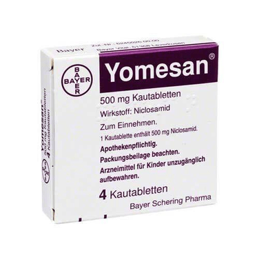 Bayer Yomesan 500 mg chewable tablets, 4 pcs - TrustMedUSA