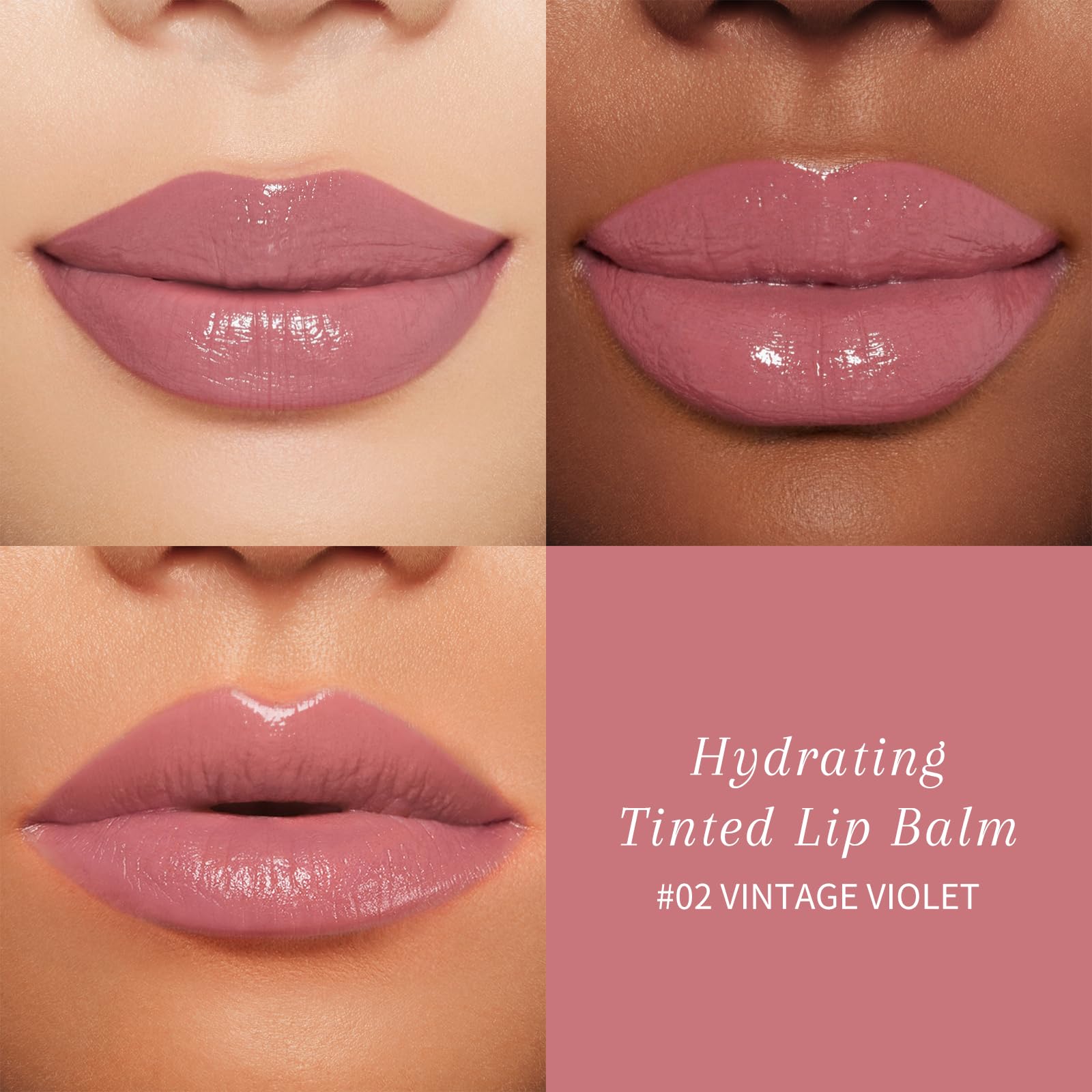 bayfree Tinted Lip Balm Plumper, Glossy, Pump Lips, Lightweight, Moisturize & Tint with Jojoba Seed Oil, Vegan Lipbalm Lip Care, Vintage Violet - TrustMedUSA